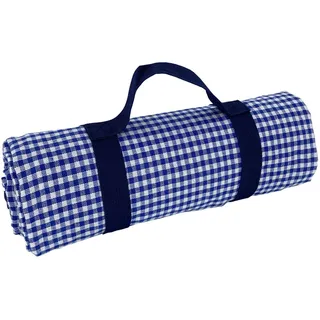 Les Jardins de la Comtesse Picknickdecke, quadratisch, Vichy-Karo, Baumwolle, Rückseite wasserdicht, Polyester, 140 x 140 cm, Blau/Weiß, für 2/4 Personen, Picknickdecke, Tischdecke