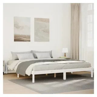 vidaXL Massivholzbett 200 x 220 cm Weiß