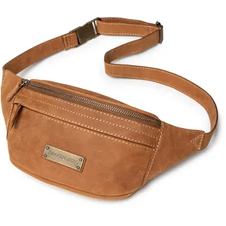 DRAKENSBERG Leder Bauchtasche 'Mel' für Damen und Herren - Hüfttasche und Gürteltasche im Vintage-Design, 2L - Cognac-Braun