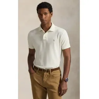Polo Ralph Lauren für Herren. 710680784372 Das ikonische Poloshirt aus gebrochenem Weiß in Piqué (M), Lässig, Baumwolle, Kurzarm