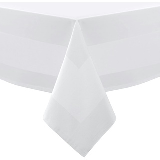 LTITEX - Tischdecke Weiß mit Atlaskante 130 x 130 cm