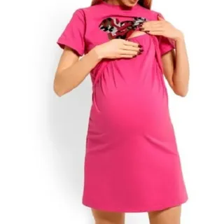 PeeKaBoo Umstandsnachthemd Nachthemd Stillnachthemd Schwangerschaft rosa