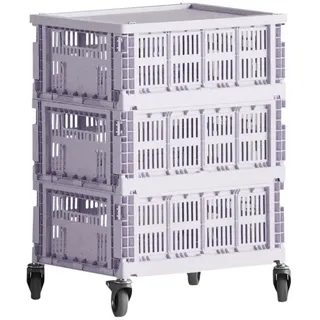 HAY - Colour Crate Beistelltisch auf Rollen, medium, lavender, recycled