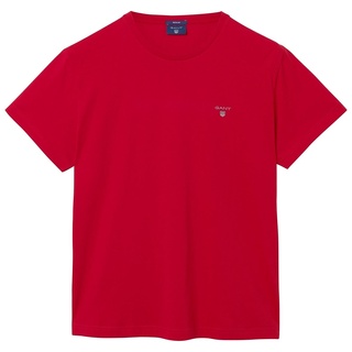 GANT Herren T-Shirt kurzarm - Original T-Shirt, Rundhals, Baumwolle Rot M (Medium)