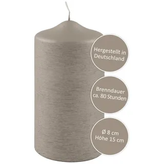 Fink Stumpenkerze 15 cm grau