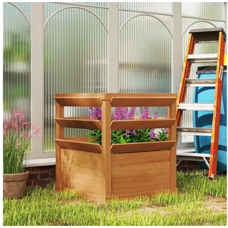 Outsunny Hochbeet Pflanzkasten mit Rankgitter 65 x 65 x 60 cm Braun