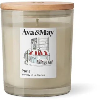 Ava&May Paris Duftkerze 220g Blumig Vegan, 100% pflanzenbasiertes Wachs | Bis zu 60 Stunden Brenndauer.