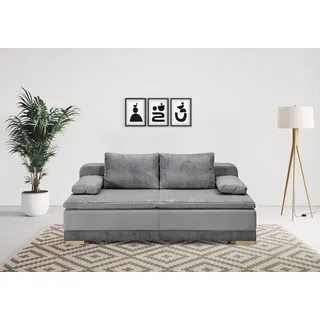 Home affaire Schlafsofa Ben, B: 200 cm, Liegefl. 158x198 cm, Schlaffunktion & Bettkasten, Dauerschlafsofa mit Boxspring grau