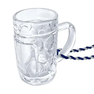 Carlso 6x Mini Bierkrug, Massglaß, Seidel, Oktoberfest, Bayern Schnapsglas 4cl (6x blau/weiss)