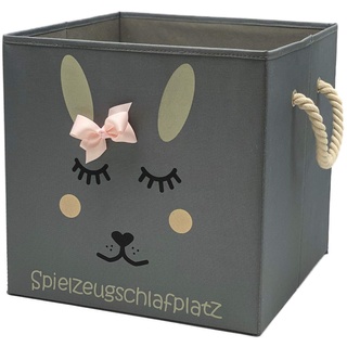 Sappralot Kids - Hase Aufbewahrungsbox grau für Kinder, Baby Aufbewahrungskorb, schöne praktische Spielzeugkiste für jedes Kinderzimmer, kompatibel mit IKEA Kallax Regale (33x33x33), Hase (rosa)