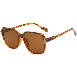 PAIDAXING Sonnenbrillen Damen Sonnenbrille Herren Exquisit Zubehör Sonnenschutz Quadratische Brillenmode Männer Frauen Polarisiertes Licht Polarisiert Pilotenbrille Brillenmode (Orange, One Size)
