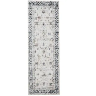 benuta George Kurzflorteppich 80 x 240 cm Grau/Weiß