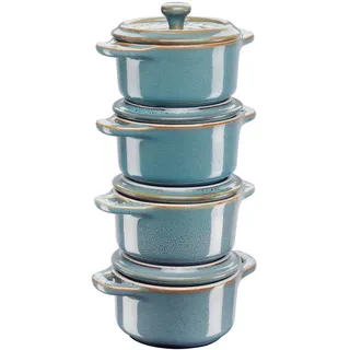 Staub Mini Cocotte Set 4-tlg. antique turqoise