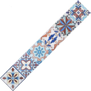 Tapetenbordüre selbstklebend Mode marokkanisches Blau PVC Sockelleiste Dekorative Bordüre Selbstklebende Home Bordüre Küche Tapetenbordüre selbstklebend für Badezimmer Wohnzimmer 10X300CM