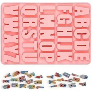 Silikonform für Buchstaben A-Z ideal für kreatives Backen und Gießen - Rosa