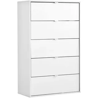 mokebo Kommode mit 5 Schubladen in Weiß Die Stilvolle Highboard Anrichte oder Sideboard
