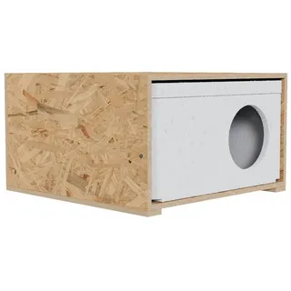 QLS Katzenhaus 43 x 41 cm Braun/Weiß