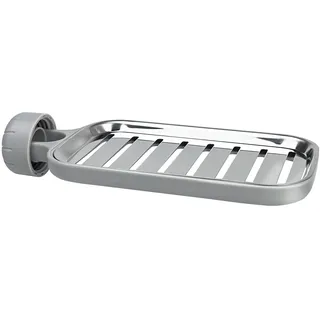 Edelstahl-Duschregal für Duschstange, Seifenhalter für Dusche Schwammhalter Organizer ohne Bohren für 20–27 mm (Grau)