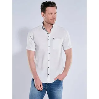 engbers Herren Kurzarm-Hemd mit Leinenanteil Grau regular uni Button Down - XXL