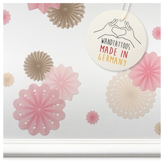 lovely label Wandsticker Rosetten rosa/braun/beige - Wandtattoo - Wanddeko Kinderzimmer rosa