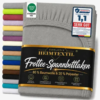 EXKLUSIV HEIMTEXTIL Spannbettlaken Frottee 90 x 200 cm grau