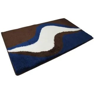 Sanwood Badteppich Linda braun-blau 70x120cm