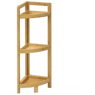 BURI Regal Bambus Eckregal Holz Badregal Wäschesammler Holz Regal Wäschekorb