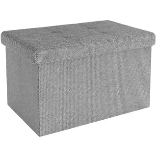 Intirilife Sitzwürfel Faltbar Leinen 49 x 30 x 30 cm Grau
