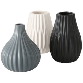 Boltze Vase Wilma 3sort H11 D9cm Farbmix Steingut