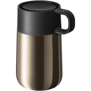 WMF Impulse Travel Mug, Thermobecher Edelstahl 0,3l, Automatikverschluss, 360°-Trinköffnung, Kaffeebecher to go hält Getränke 6h warm/ 12h kalt, braun