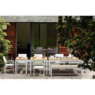 Outdoor Tisch Quadrat Teak / natur eloxiert 120x120
