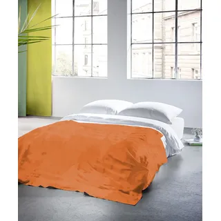Plaid FLEURESSE "Plaid", orange, B:180cm L:270cm, Baumwolle, Leinen, Wohndecken, Halbleinen, in Gr. 180x270 cm, Plaid