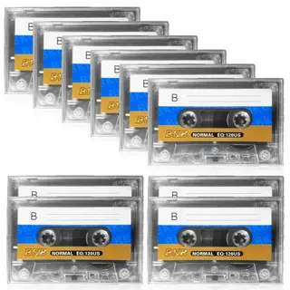 10 Stück Audio Kassetten Leer: 60 Min Rauscharm Audiokassetten, Leer Audiokassetten, Musikkassette, Leere Kassette Zum Aufnehmen für Vorlesungen Seminare Alltägliche Aufnahmen