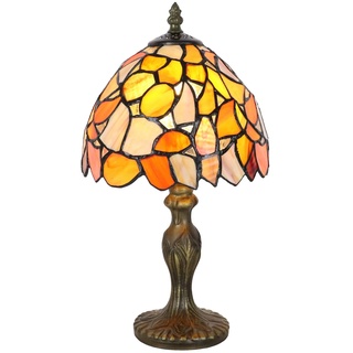 Tokira Tiffany Tischlampe Vintage, E14 Kinderzimmer Deko Glasmalerei Klein Tischlampe, Dellemade Gelbes Ahornblatt Tischlampe for Schlafzimmer/Wohnzimmer [Ohne Glühbirnen]