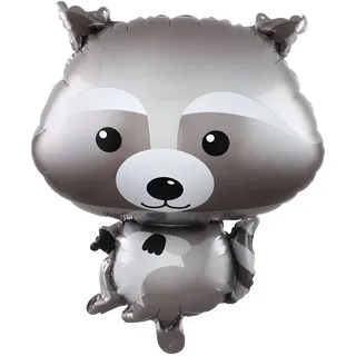 Großer Folienballon Herbst Waschbär, ca. 70 * 49 cm - Perfekt für Herbstdekorationen, Kindergeburtstage, Tierliebhaber, Partydekorationen, Geschenke, Überraschungen und Feiern