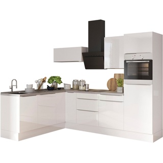 OPTIFIT Winkelküche Aken, mit E-Geräten, Stellbreite 200 x 270 cm grau|weiß