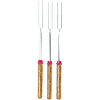 infactory 2in1-Teleskop-Grillgabel & Grill-Spieß, 30 auf 90cm, 3er-Set (BBQ)