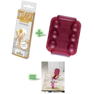 Set: CakePop Maker mini Kuchen Form Kugelform + 48 Lolli Sticks /Stiel Stiele