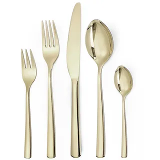 Besteck Set, LAZAHOME 30-teilig Besteckset für 6 Personen,Edelstahl Besteckset mit Messern, Gabeln und Löffeln,Champagner Gold Tafelbesteck,Hochglanzpoliert & Spülmaschinenfest