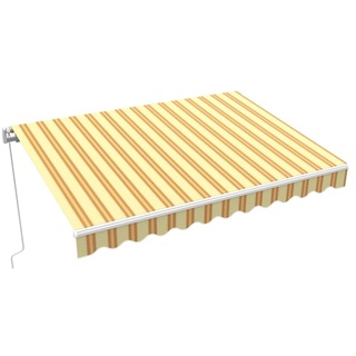 Gelenkarmmarkise Basic 2000 | 4x3 m | Stoff: Multi, sand-orange | Gestell: weiß | paramondo Markise für Terrasse, Balkon, Garten