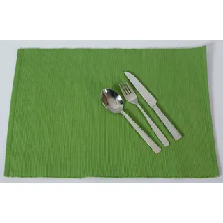 Edle Baumwolle Platzmatten für 4 oder 6 Personen, XXL Tischset ca. 48x33cm Groß und Waschbar, Moderne Designer Tischmatten als Platzset für Ihr Esszimmer (6 Stück, Grün)