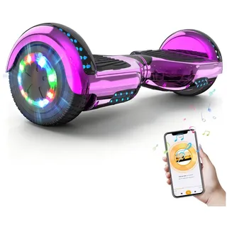 RCB Balance Scooter JD5JD6, 6,5 Zoll Zweimotoren Hoverboard mit LED-Leuchten und Bluetooth rosa