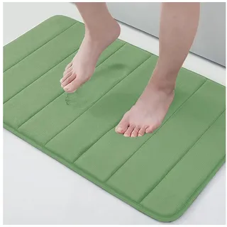 LuxusKollektion Schaum-Badematte Badezimmerteppich Memory Foam 41x61 Grün