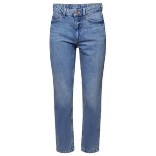 edc by Esprit 7/8-Hose Mom-Jeans mit hohem Bund, Baumwollmix blau 30/28