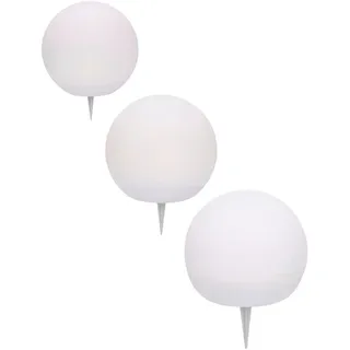AMBIA GARDEN Solarleuchte Kunststoff 30 mm, 20 mm, 25 mm 3-teilig weiß
