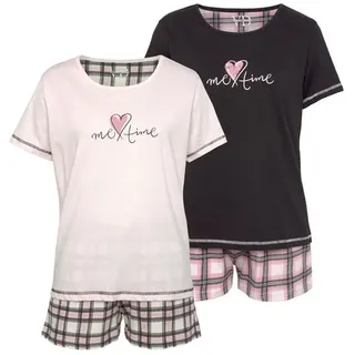 vivance dreams by lascana Shorty Pyjama-Shorts Karomuster rosa/schwarz 36/38