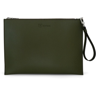 Sprezzi Fashion Businesstasche Herren Businesstasche Saffiano-Leder Handtasche kleine Tasche, handgefertigt, Innentasche, abnehmbare Schlaufe grün