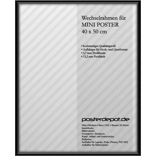 Wallario Rahmen Wechselrahmen aus Alu, passend für Mini-Poster (40 x 50 cm), Schwarz schwarz 40 cm x 50 cm