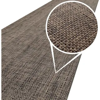 ANRO Küchenläufer Hochwertig Outdoorläufer Teppich TATAMI Läufermatte, Eckig, Höhe: 3 mm, Rattanoptik braun 50 cm x 100 cm x 3 mm