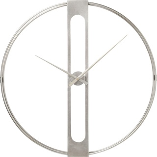 Kare Design Wanduhr Clip, Silber, Durchmesser 60cm, Stahl, Industrial-Design, Uhr, keine Batterie enthalten